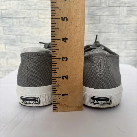 Superga 2750 Cotu Classic Grey Canvas Low Top‎ Sneakers Unisex M-7.5 - Picture 4 of 7